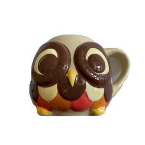 Mesa Home Products Owl Coffee Mug 3D Hand Painted Brown Tan Orange